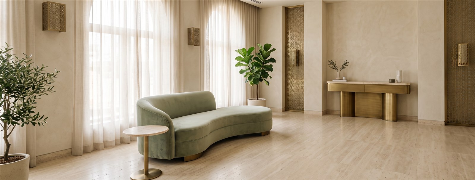 Calm luxury recovery lounge at Dr. Paulo Michels' plastic surgery clinic